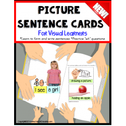 Autism Picture Sentence Cards for Reading/Writing/Sentence Building
